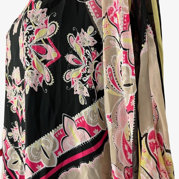 DANA BUCHMAN Oversized Top Black Pink Dolman Sleeve Lined Flowy Top Shirt sz M - Picture 6 of 16